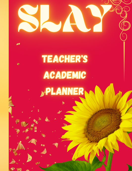 SLAY Sunflower Undated Teacher's Academic Year Planner (Coral-Red)